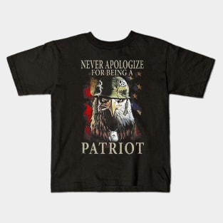 Never Apologize For Being A Patriot For Christmas Kids T-Shirt